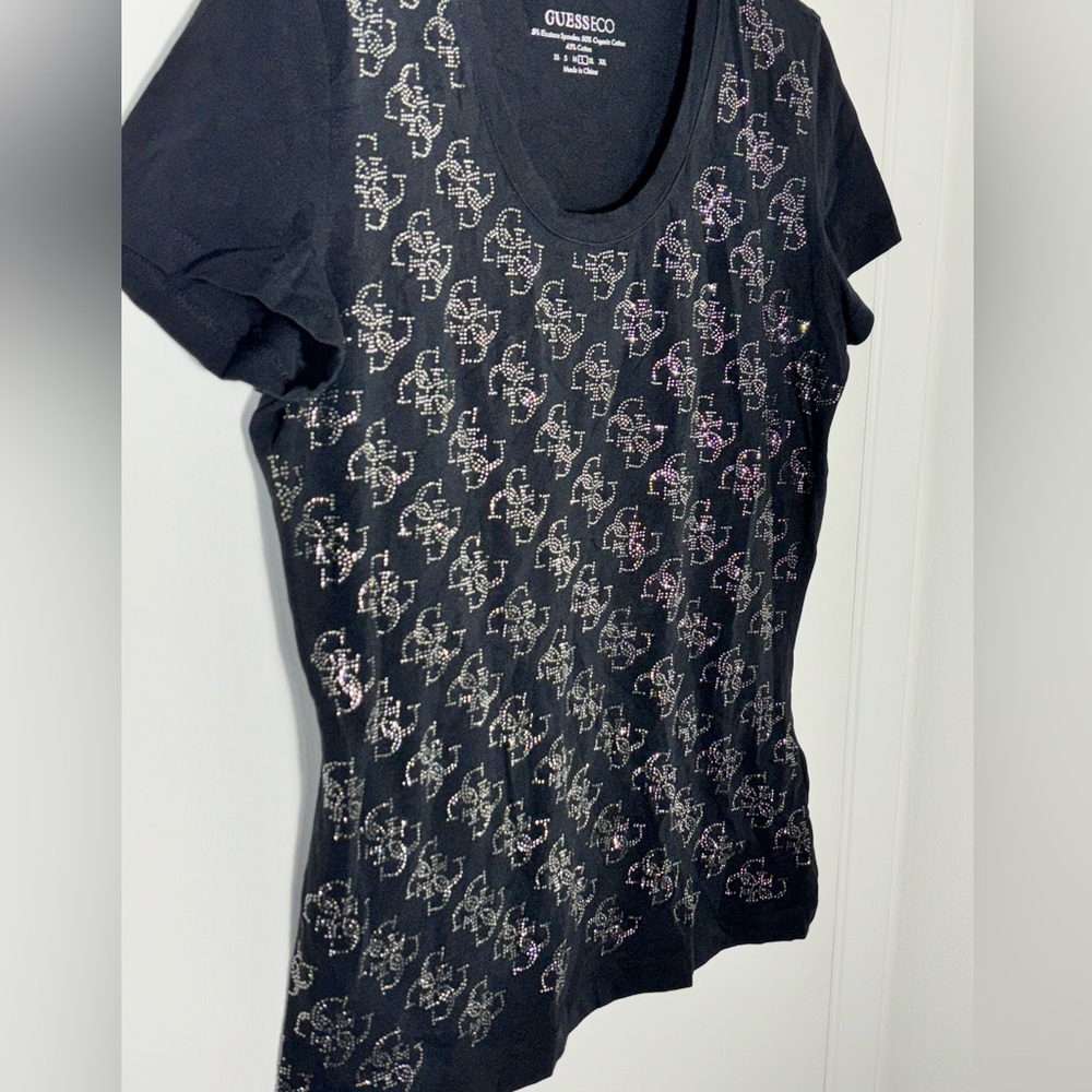 GUESS - Eco Rhinestone T-Shirt - Size L